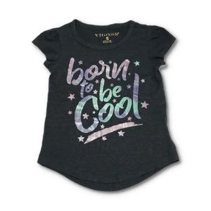 Vigoss medium born to be cool heather gray short sleeve asymmetrical t shirt
